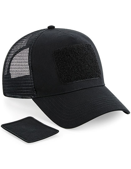 Beechfield Removable Patch Snapback Trucker Black