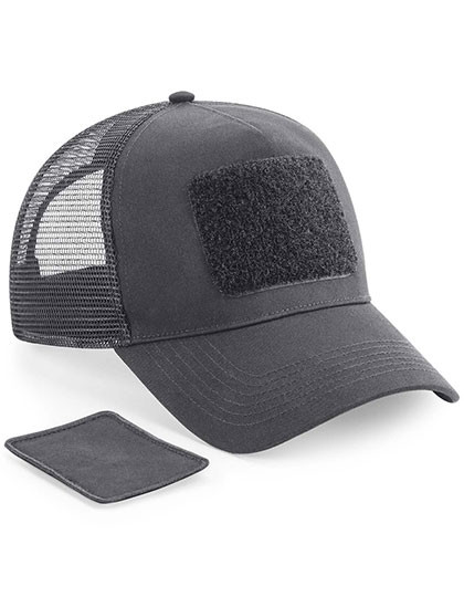 Beechfield Removable Patch Snapback Trucker Graphite Grey