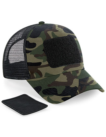 Beechfield Removable Patch Snapback Trucker Jungle Camo