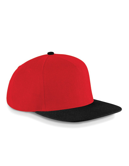 Beechfield Original Flat Peak Snapback Cap Classic Red