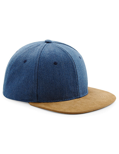 Beechfield Suede Peak Snapback Denim Blue