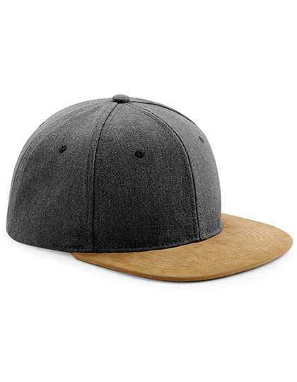Beechfield Suede Peak Snapback Vintage Black