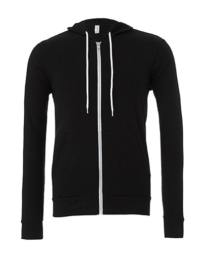 Canvas Unisex Poly-Cotton Fleece Full-Zip Hoodie Black