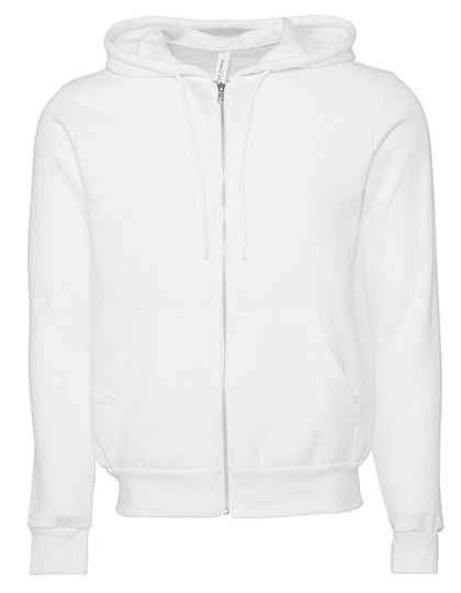 Canvas Unisex Poly-Cotton Fleece Full-Zip Hoodie DTG White