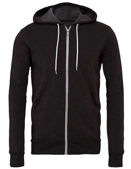 Canvas Unisex Poly-Cotton Fleece Full-Zip Hoodie Dark Grey Heather