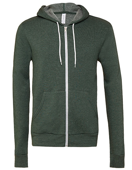 Canvas Unisex Poly-Cotton Fleece Full-Zip Hoodie Heather Forest