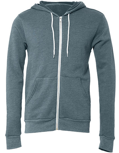 Canvas Unisex Poly-Cotton Fleece Full-Zip Hoodie Heather Slate