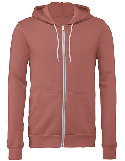 Canvas Unisex Poly-Cotton Fleece Full-Zip Hoodie Mauve (Solid)