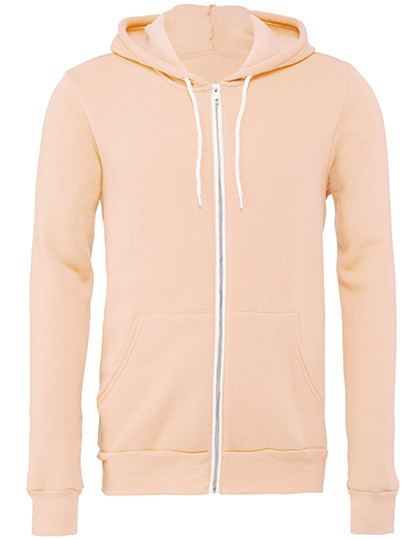 Canvas Unisex Poly-Cotton Fleece Full-Zip Hoodie Peach