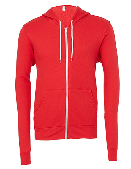 Canvas Unisex Poly-Cotton Fleece Full-Zip Hoodie Red