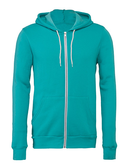 Canvas Unisex Poly-Cotton Fleece Full-Zip Hoodie Teal