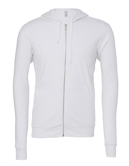 Canvas Unisex Poly-Cotton Fleece Full-Zip Hoodie White
