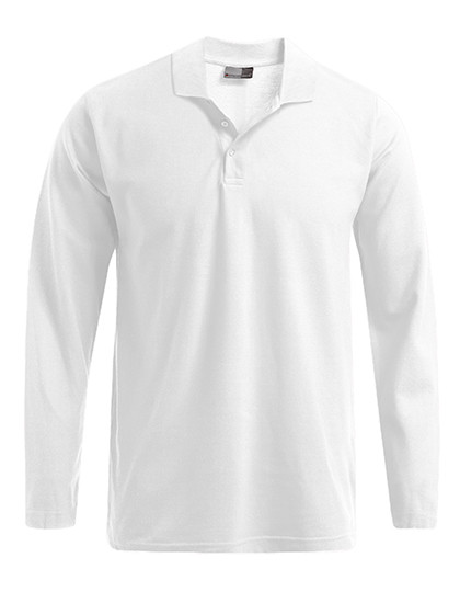 Promodoro Men´s Heavy Polo Long Sleeve White