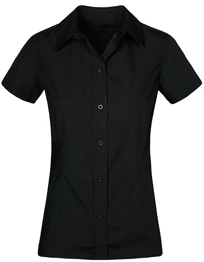 Promodoro Women´s Poplin Shirt Short Sleeve Black