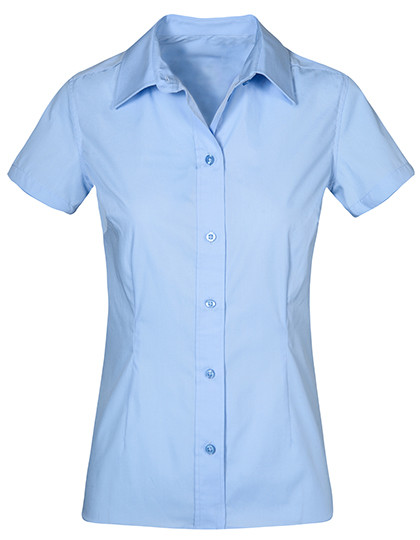 Promodoro Women´s Poplin Shirt Short Sleeve Light Blue
