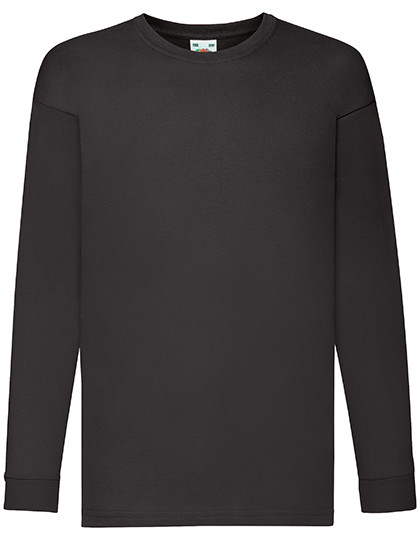 Fruit of the Loom Kids´ Valueweight Long Sleeve T Black