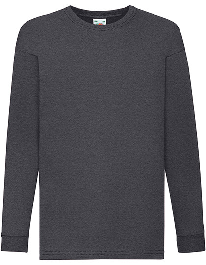 Fruit of the Loom Kids´ Valueweight Long Sleeve T Dark Grey Heather