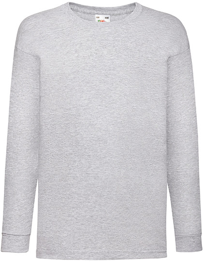 Fruit of the Loom Kids´ Valueweight Long Sleeve T Heather Grey