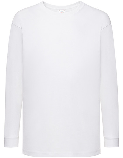 Fruit of the Loom Kids´ Valueweight Long Sleeve T White
