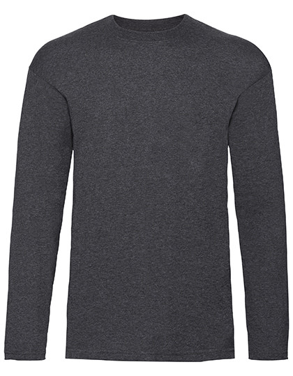 Fruit of the Loom Valueweight Long Sleeve T Dark Grey Heather