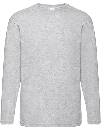 Fruit of the Loom Valueweight Long Sleeve T Heather Grey