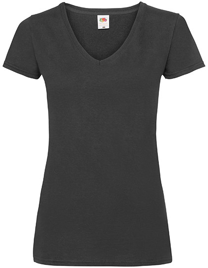 Fruit of the Loom Ladies´ Valueweight V Neck T Black