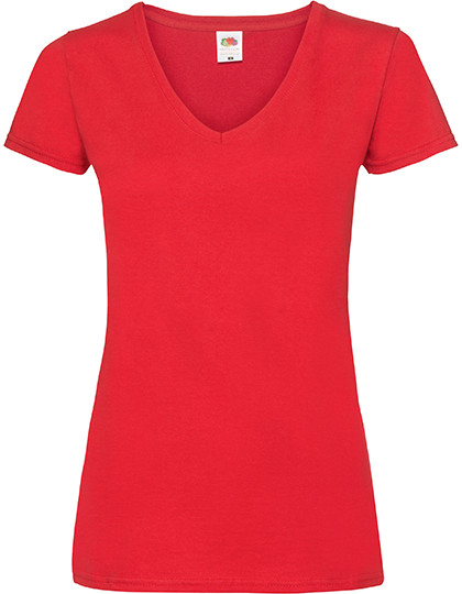Fruit of the Loom Ladies´ Valueweight V Neck T Red