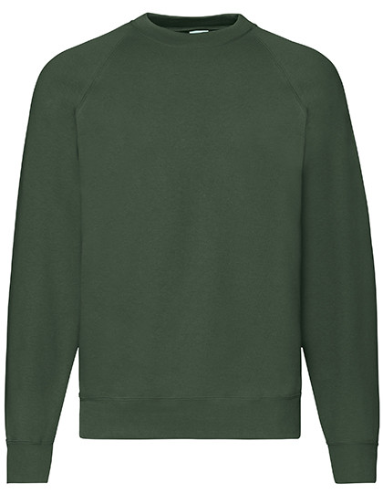 Fruit of the Loom Classic Raglan Sweat Bottle Green