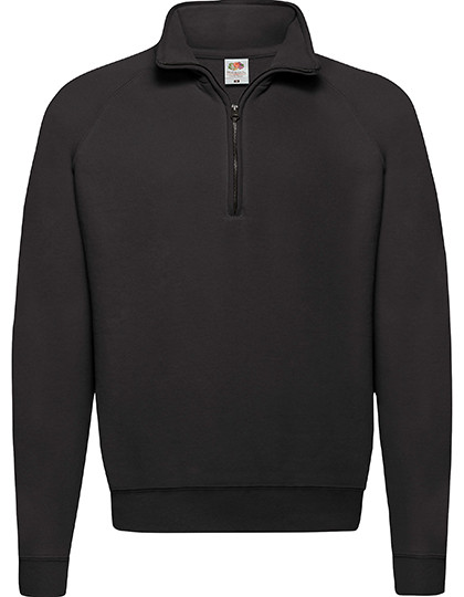 Fruit of the Loom Classic Zip Neck Sweat Black