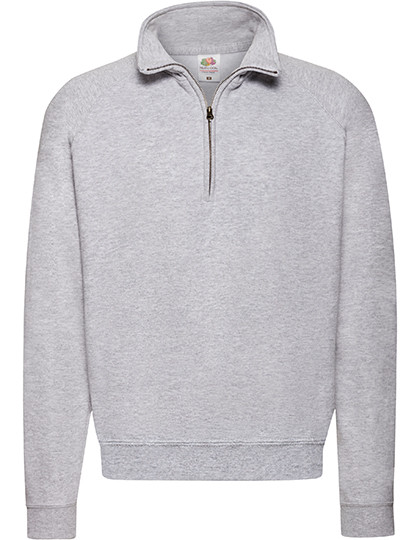 Fruit of the Loom Classic Zip Neck Sweat Heather Grey