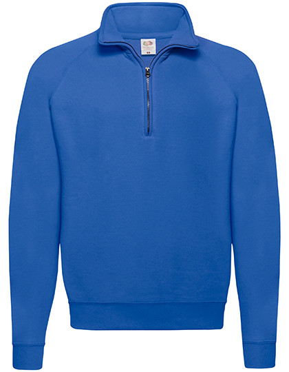 Fruit of the Loom Classic Zip Neck Sweat Royal Blue
