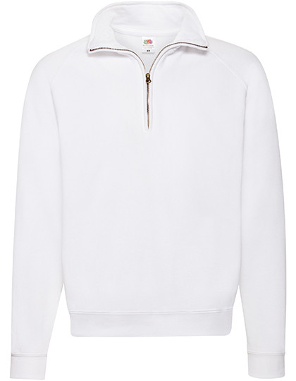 Fruit of the Loom Classic Zip Neck Sweat White