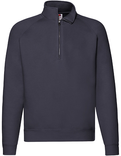 Fruit of the Loom Premium Zip Neck Raglan Sweat Deep Navy