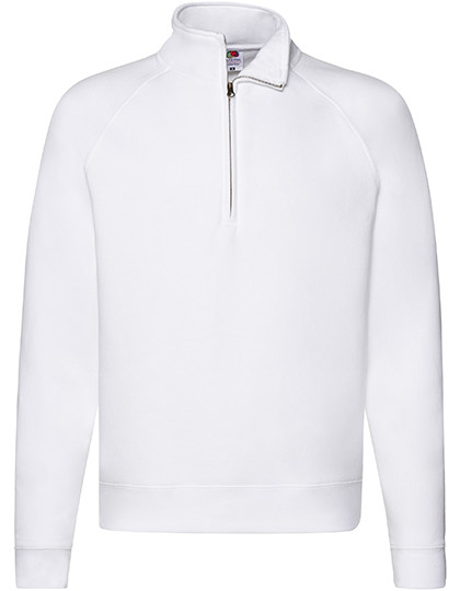 Fruit of the Loom Premium Zip Neck Raglan Sweat White