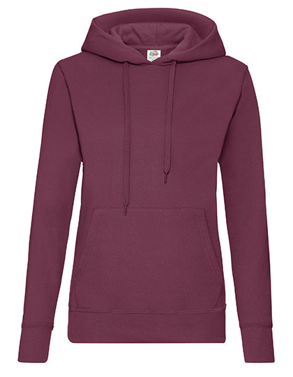 Fruit of the Loom Ladies´ Classic Hooded Sweat Burgundy