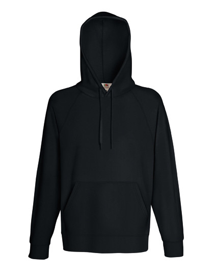 Fruit of the Loom Lightweight Hooded Sweat Black