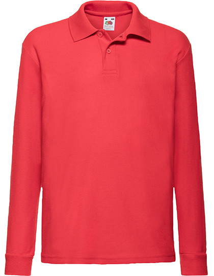 Fruit of the Loom Kids´ Long Sleeve 65/35 Polo Red