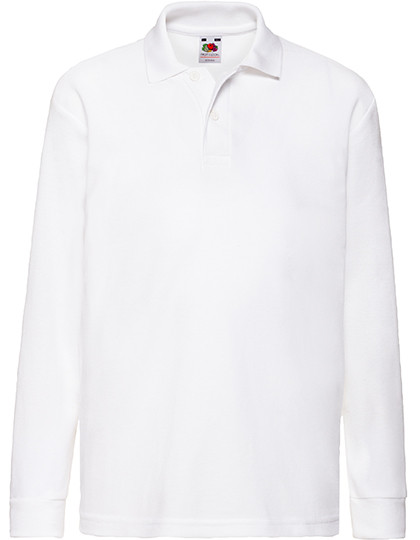 Fruit of the Loom Kids´ Long Sleeve 65/35 Polo White