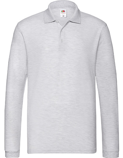 Fruit of the Loom Premium Long Sleeve Polo Athletic Heather