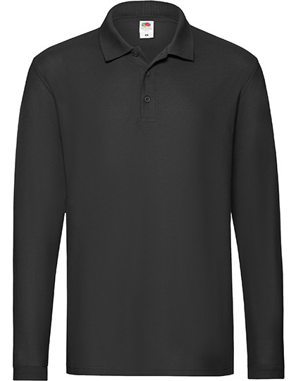 Fruit of the Loom Premium Long Sleeve Polo Black