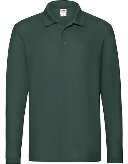 Fruit of the Loom Premium Long Sleeve Polo Forest Green