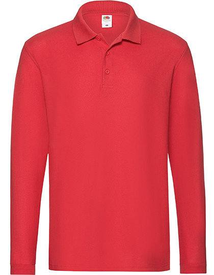 Fruit of the Loom Premium Long Sleeve Polo Red