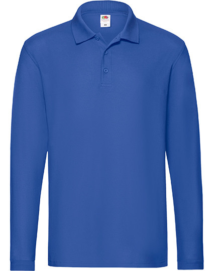 Fruit of the Loom Premium Long Sleeve Polo Royal Blue