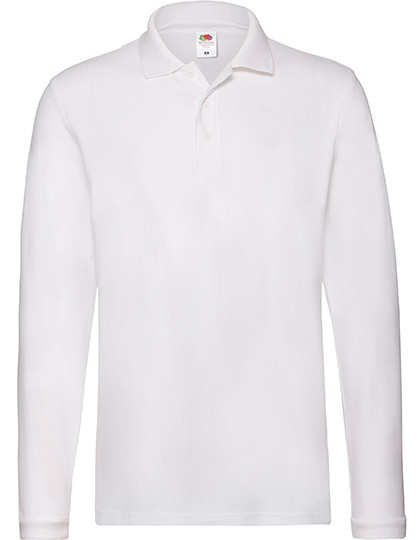 Fruit of the Loom Premium Long Sleeve Polo White
