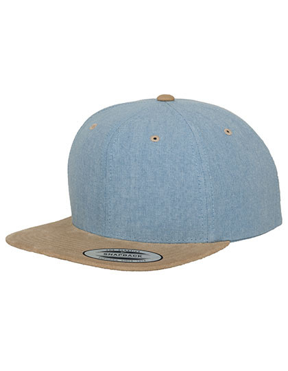 FLEXFIT Chambray-Suede Snapback Blue