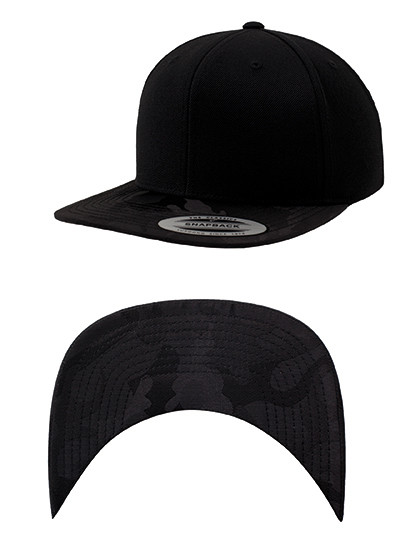 FLEXFIT Camo Visor Snapback Black