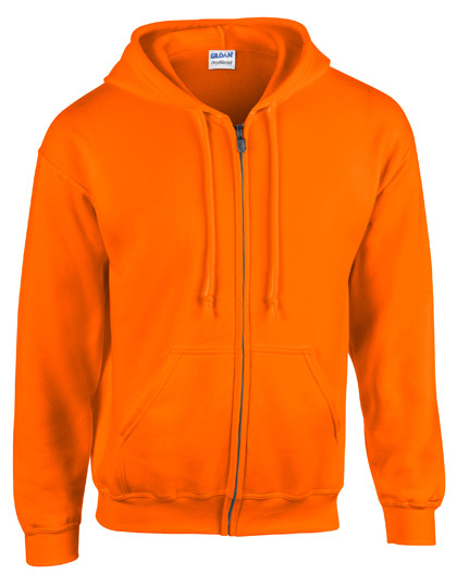 Gildan Heavy Blend™ Adult Full Zip Hooded Sweatshirt Safety Orange