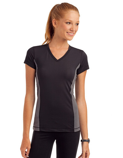 Hanes Tagless Sports Cool-DRI® Womens Contrast V-Neck