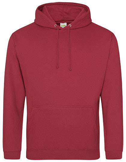 Just Hoods College Hoodie Brick Red