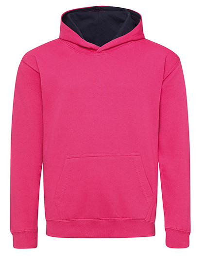 Just Hoods Kids´ Varsity Hoodie Hot Pink